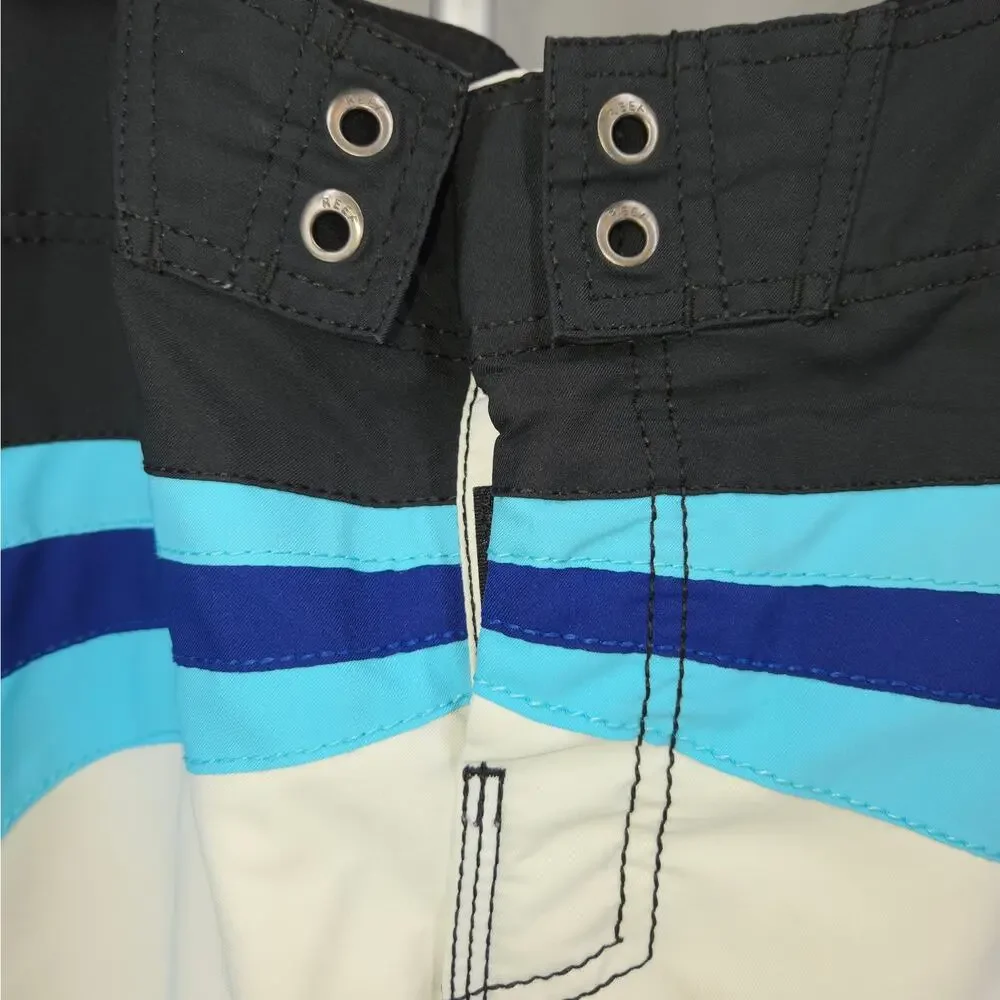 Reef Board Shorts Mens 32‎ Surf Swim Trunks Beach Quick Dry Blue White Black - Picture 3 of 13